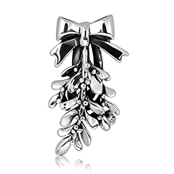 【中古】【輸入品・未使用】WithLoveSilver 925スターリングシルバー クリスマスホリデー ヤドリギ リボン 2イン1ブローチピンとペンダント｜スカイマーケットプラス