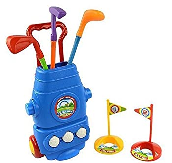 【中古】【輸入品・未使用】Littlefun Kids Golf Cart Set with 3 Kinds of Clubs 2 Holes 3 Balls Hand-held Tensile Handle Perfect Outdoor Play Golfer for Children [｜スカイマーケットプラス