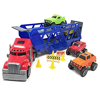【中古】【輸入品・未使用】BOLEY 5-in-1 Big Rig Hauler Truck Carrier Toy Complete Trailer with Construction Signs and Monster Jam Trucks great toy for boys%ｶﾝﾏ% g
