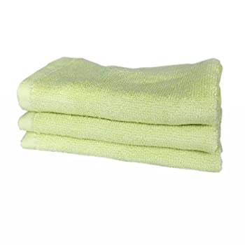 【中古】【輸入品・未使用】Bladies 100％竹繊維生地 業務用ハンカチ 抗菌 肌触りよいハンドタオル やわらかなフェイスタオル 25*25センチ タオル 3枚セット (グリン) [並行