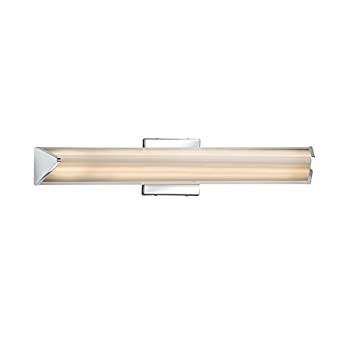 【中古】【輸入品・未使用】Justiceデザイングループ照明pna-8691?Crom Porcelina Apex LEDリニア壁/バスlight-polishedクロムfinish-faux磁器Shade with Waves Impressions