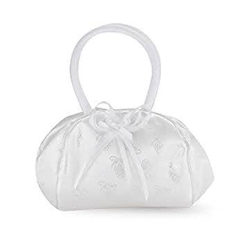 【中古】【輸入品・未使用】First Communion White Satin Embroided Deluxe Snap Purse with Padded Handles%ｶﾝﾏ% 23cm