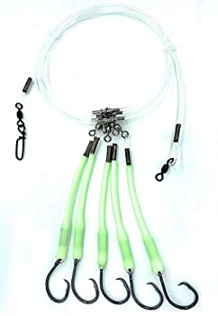 【中古】【輸入品・未使用】Deep Drop Fishing Rig%ｶﾝﾏ% 5 Mustad Demon Circle 6/0 Hooks with Glow Sleeve