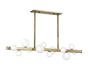 【中古】【輸入品・未使用】Hudson Valley Lighting 8744-AGB ミニヒンズデール 12 ライトアイランド 14インチ 光沢ニッケル仕上げ｜スカイマーケットプラス