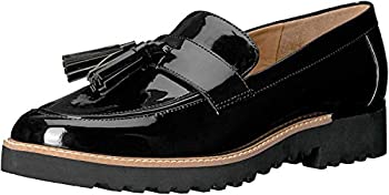 【中古】【インポート品・未当て嵌める】Franco Sarto レディース Carolynn 置き目毛革 滑っこい US 大いさ: 6 色合い: 黒いこと ローファー-靴-レディース靴