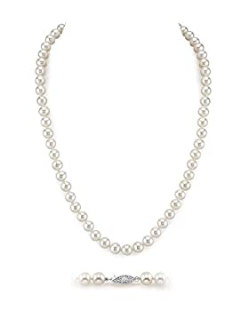 【中古】【インポート品・未当て嵌める】The Pearl Source レディーズ ラウンド真水育てる真珠の首飾り 24 6.5-7.0粍