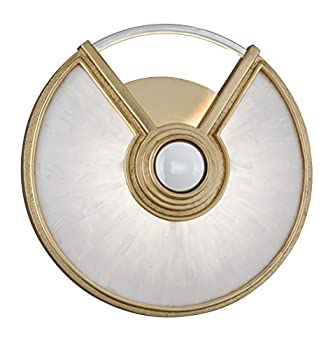 【中古】【輸入品・未使用】Venturi 1-light LED壁取り付け用燭台???ゴールドリーフFinish with Polishedステンレスアクセント???Kabibeシェードシェルホワイト???9.5?%ダブ
