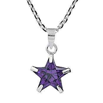 【中古】【輸入品・未使用】Wish Upon A Star 10?mmパープルキュービックジルコニア。925スターリングシルバーペンダントネックレス