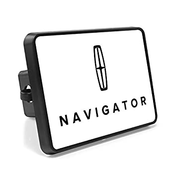【中古】【輸入品・未使用】Lincoln Navigator UVグラフィックホワイトメタルプレートon ABSプラスチック2?%ﾀﾞﾌﾞﾙｸｫｰﾃ%インチ牽引ヒッチカバー、Made in USA