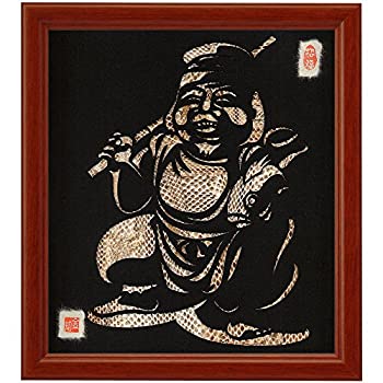 【中古】【輸入品・未使用】本物の蛇の抜け皮を使った色紙サイズの額装仕立て開運蛇切り絵『七福神・恵比寿』 白蛇観音祈祷済み Seven Deities(Gods) of Good Fortune 仏像 29,172円