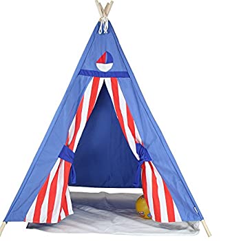 【中古】【輸入品・未使用】100％コットンキャンバスインディアンティーピー、子供用プレイハウステント - 4つの側面の大きな屋内プレイテント - By UKadou [並行輸入品]｜スカイマーケットプラス