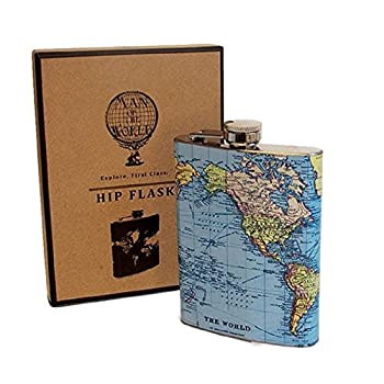 【中古】【輸入品・未使用】Gift Republic MAN OF THE WORLD ヒップフラスコ M ブルー