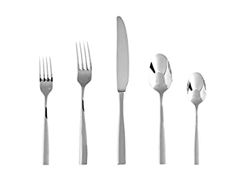 【中古】【輸入品・未使用】Fortessa Lucca 食器セット (光沢ステンレス、20ピース)