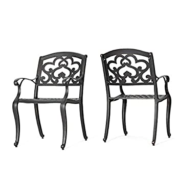 【中古】【インポート品・未当て嵌める】Christopher Knight Home 300663 Augusta Outdoor Cast Aluminum Dining Chairs (Set of 2)%ｶﾝﾏ% Copper 141［並行輸入］
