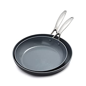 【中古】【輸入品・未使用】GreenPan バレンシアプロハード陽極酸化誘導安全なセラミックの非粘着 フライパン/フライパンセット、10 %ﾀﾞﾌﾞﾙｸｫｰﾃ%と12%ﾀﾞﾌﾞﾙｸｫｰﾃ% グレー｜スカイマーケットプラス