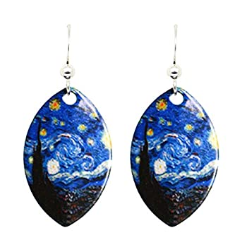 【中古】【輸入品・未使用】d'ears Starry Night ヴァン・ゴッホ イヤリング 変色しないスターリングシルバー フレンチフック イヤーワイヤー|スカイマーケットプラス
