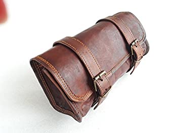 【中古】【輸入品・未使用】Vintage Motorcycle Genuine Goat Leather 2 Strap Buckle Closure Tool Brown Bag Quick Release Clasp REINFORCED for handlebars%ｶﾝﾏ%Forks%ｶ