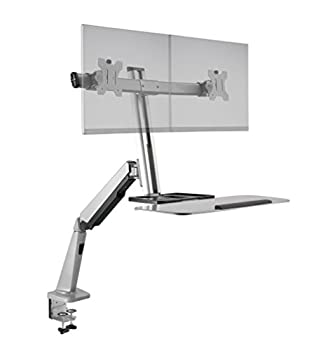 【中古】【インポート品・未当て嵌める】Ergotech fdm-lift-2大まかLift Sit照明ランプ、クランプ、デュアル、しろがね色