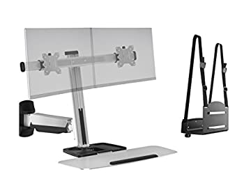 【中古】【輸入品・未使用】Ergotech fdm-lift-2-wm自由Lift Sitスタンド、壁マウント、デュアル、シルバー