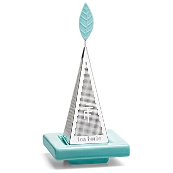 【中古】【輸入品・未使用】Tea Forte Icon Lusso プラチナルーズリーフティーインフューザー 極細ストレーナー ターコイズティートレイ