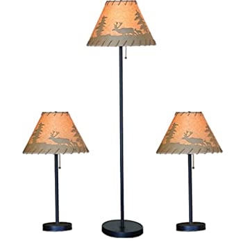 【中古】【輸入品・未使用】Catalina照明LodgeテーブルとフロアランプSet One Size ブラック|スカイマーケットプラス