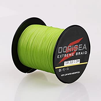 【中古】【輸入品・未使用】dorisea Extreme Braid 100?% PE編組釣りライン109yards-2187yards 6???300lbテスト蛍光グリーン