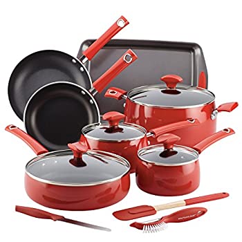 【中古】【インポート品・未当て嵌める】Rachael Ray Cityscapes ノン突っ支い棒膳立て物の具 鍋とフライパン書き割り 14天下太平 桜んぼう