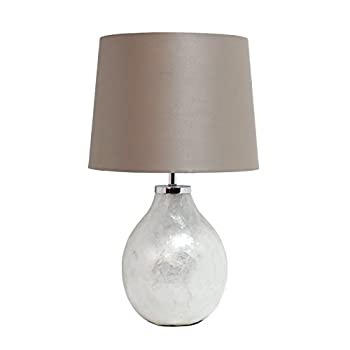 【中古】【輸入品・未使用】Simple Designs Home LT3304-PRL ライトパールテーブルランプ ファブリックシェード付き ライトブラウンファブリックシェード