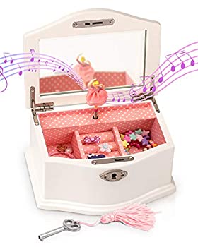 【中古】【輸入品・未使用】Elle Ballerina Music Jewelry Box%ｶﾝﾏ% Girl's Keepsake Storage Box%ｶﾝﾏ% Wooden Case%ｶﾝﾏ% Small (White)