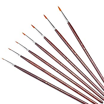 【中古】【輸入品・未使用】(7pcs-round) - Transon Miniature Detail Artist Paint Brush Set 7pcs for Watercolour%ｶﾝﾏ% Gouache%ｶﾝﾏ% Acrylic%ｶﾝﾏ% Oil%ｶﾝﾏ% Tempera%ｶﾝﾏ