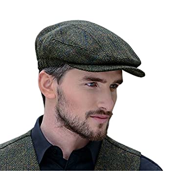 【中古】【輸入品・未使用】Mucros Weavers メンズ アイリッシュ フラットキャップ男性用 アイルランド製ケリーハット ウールツイード100%(L) Mサイズ グリーン｜スカイマーケットプラス