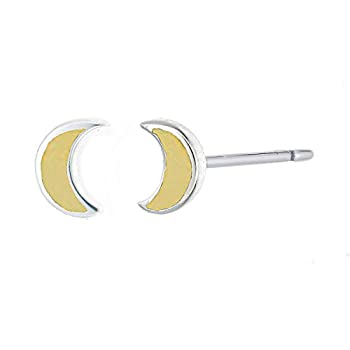【中古】【輸入品・未使用】Boma Jewelry スターリングシルバー 三日月 スタッドピアス ブルー
