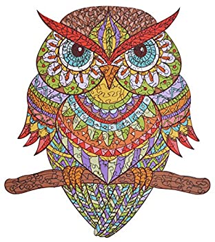 【中古】【輸入品・未使用】Wooden Jigsaw Puzzles - Colourful Owl Hartmaze HM-04 Small Bird Puzzle 206 Unique Shape Jigsaw Pieces-Beautiful Animal for Adults and K｜スカイマーケットプラス