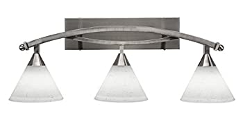【中古】【インポート品・未当てはめる】Toltec照明装置Bow 3ともし火Bath Bar with 7?%ﾀﾞﾌﾞﾙｸｫｰﾃ%白いことMuslin硝子