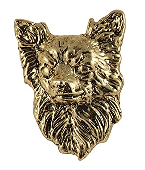 【中古】【輸入品・未使用】クリエイティブピューターDesigns、ピューターチワワ長い髪手作り犬ラペルピンブローチ、d050 ゴールド