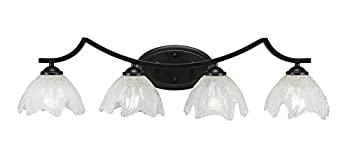 【中古】【インポート品・未当て嵌める】Toltec Lighting Zilo 4点火装置 二階建てバス赤ちょうちん 7in ゴールドアイスガラス