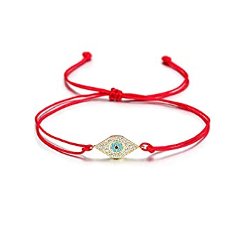 【中古】【輸入品・未使用】Evil Eye Adjustable Braceletカバラ文字列ブレスレット