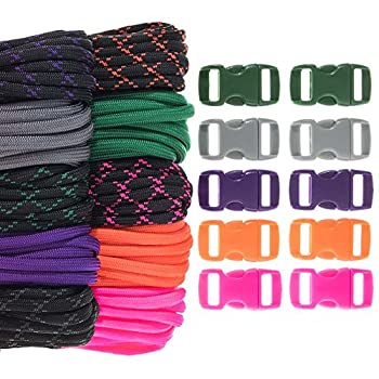 【中古】【輸入品・未使用】(NEON X) - PARACORD PLANET 250kg Type III Paracord Combo Crafting Kits with Buckles画像