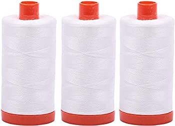 【中古】【輸入品・未使用】Aurifil 50WT ナチュラルホワイト 無地 マココットン糸 各1422ヤード MK50-2021｜スカイマーケットプラス