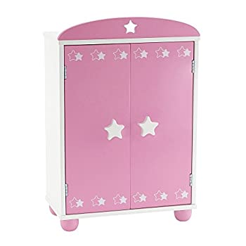 【中古】【輸入品・未使用】36cm Doll Furniture Beautiful Pink and White Armoire Closet with Star Detail Comes with 5 Doll Clothes Hangers Fits American Girl Welli｜スカイマーケットプラス