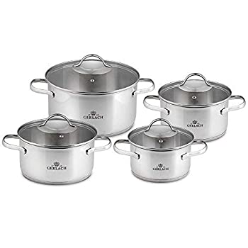 【中古】【インポート品・未当て嵌める】Gerlach Viva ソースパンセット ステンレス鋼スチール写真 24珊 8個
