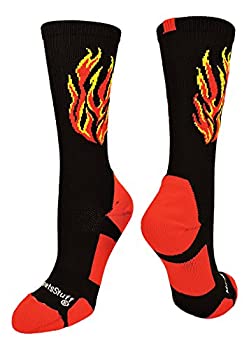 【中古】【輸入品・未使用】(Small%ｶﾝﾏ% Black/Red/Gold) - Flame Athletic Crew Socks (available in multiple colours)