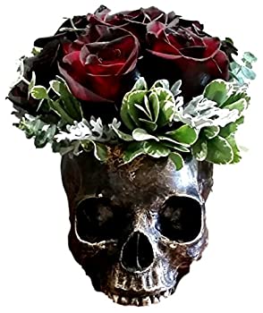 【中古】【輸入品・未使用】Ebros Gift ブロンズ色 死者の日 スカルボウル 置物 長さ7インチ スケルトンヘッド ガーデニング プランター 彫刻 容器 装飾ボウル