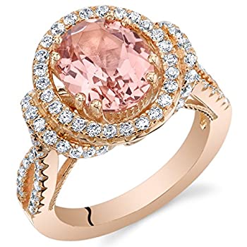 【中古】【輸入品・未使用】Simulatedモルガナイトrose-toneスターリングシルバー楕円形Allureリング