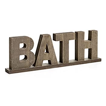 【中古】【輸入品・未使用】CVHOMEDECO. 素朴 ヴィンテージ 木製 言葉 自立 バス バスルーム ホーム 壁掛け ドア 装飾 芸術 署名 ナチュラル|スカイマーケットプラス