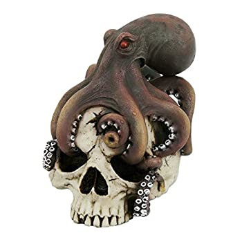 【中古】【輸入品・未使用】Pacific Gifware 海洋クラーケンタコ 頭蓋骨 致命的な海賊 置物 5.25インチ