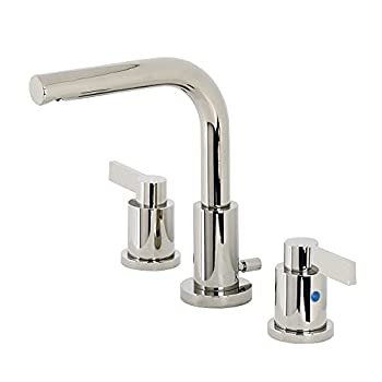 【中古】【輸入品・未使用】キングストン真鍮fsc8959ndl NuvoFusion 8?%ダブルクォーテ%普及の到達注ぎ口洗面所蛇口真鍮ポップアップ付き、5???3?/ 8、ポリッシュニッケル|スカイマーケットプラス