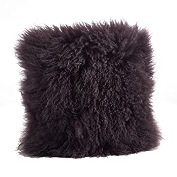 【中古】【輸入品・未使用】SARO LIFESTYLE 100%ウール モンゴル産ラムファー スローピロー ポリフィリング 20インチ グレー