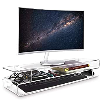 【中古】【輸入品・未使用】Ikee Design アクリルモニターストレージライザースタンド デスクカウンタートップ用 3つのコンパートメント付き クリアアクリルモニターディス｜スカイマーケットプラス