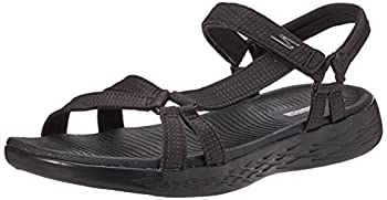 【中古】【インポート品・未当て嵌める】Skechers レディース On-The-go 600-Brilliancy 運動競技サンダル%ｶﾝﾏ% 黒いこと%ｶﾝﾏ% 5 Wide